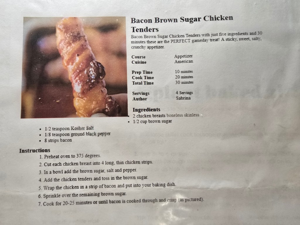 Bacon Brown Sugar Chicken&nbsp;Tenders