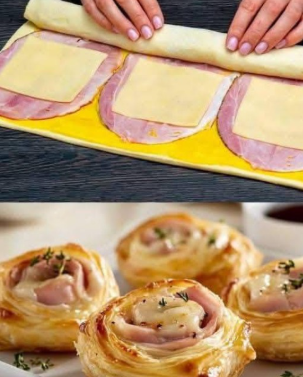 Ham and Cheese Puff Pastry&nbsp;Pinwheels*